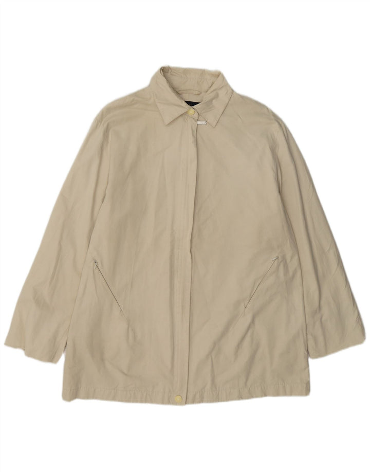 Luisa Spagnoli Womens Bomber Jacket UK 14 Medium Beige Cotton