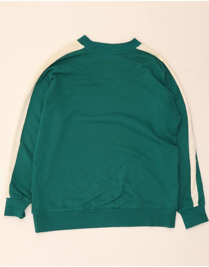 Puma Mens Sweatshirt Jumper Small Green Colourblock Cotton