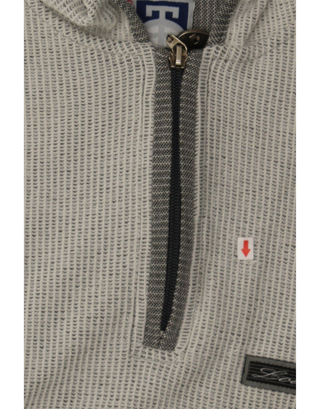 LOTTO Mens Zip Neck Hoodie Jumper XL Grey Cotton Vintage Lotto and Second-Hand Lotto from Messina Hembry 