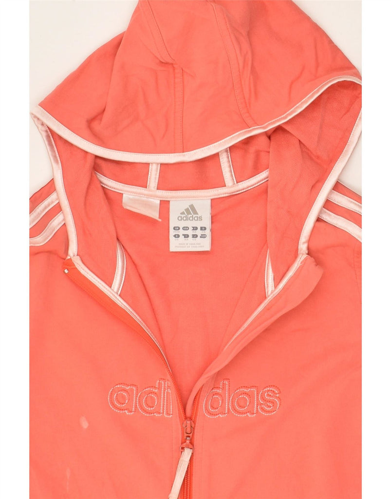 ADIDAS Girls Graphic Zip Hoodie Sweater 15-16 Years 2XL Pink Cotton Vintage Adidas and Second-Hand Adidas from Messina Hembry 