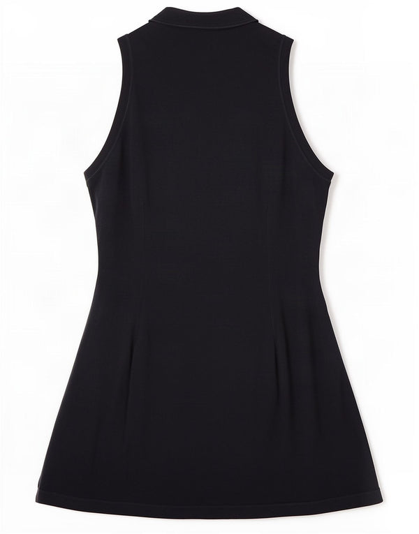 Sergio Tacchini Womens Sleeveless Shirt Dress IT 42 Medium Navy Blue Cotton