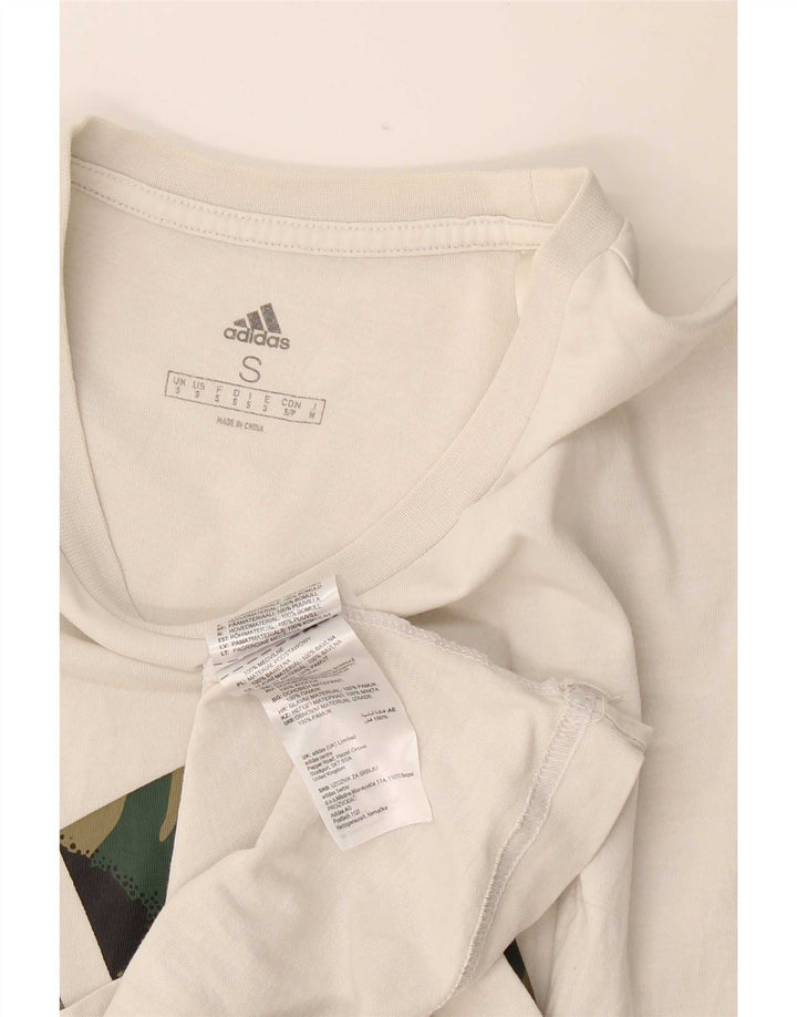 Adidas Mens Graphic T-Shirt Top Small White Cotton