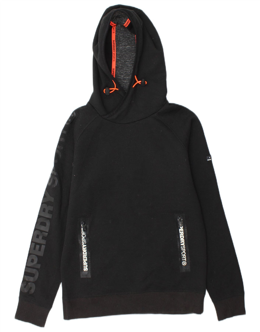 SUPERDRY Mens Graphic Hoodie Jumper Medium Black Polyester