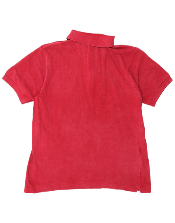 Lacoste Mens Polo Shirt Size 4 Medium Burgundy Cotton