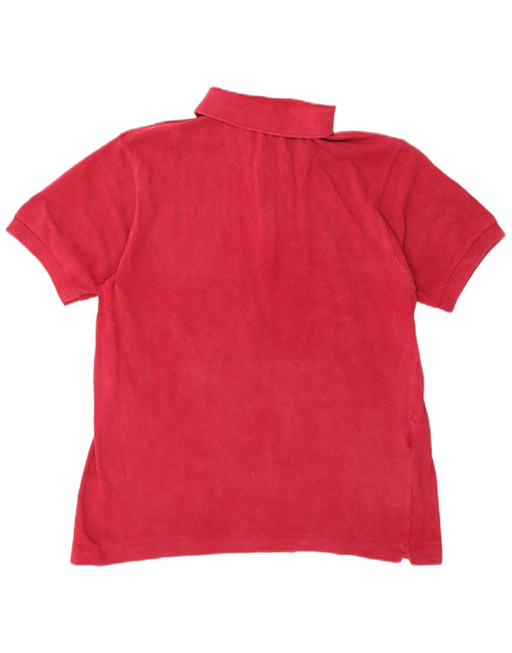 Lacoste Mens Polo Shirt Size 4 Medium Burgundy Cotton