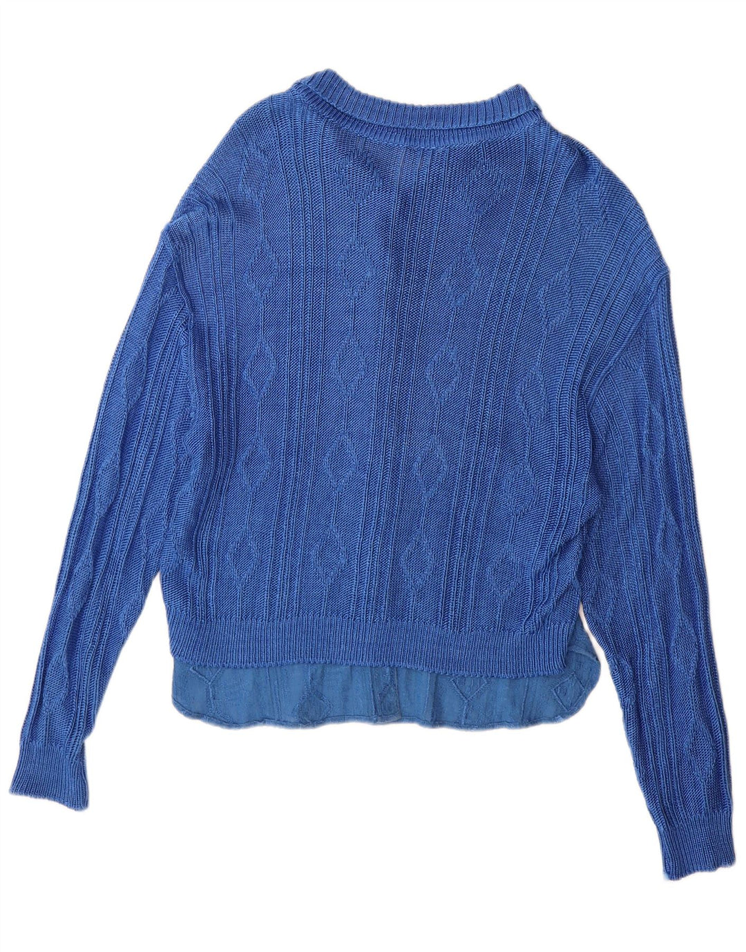 Vintage Womens Cardigan Sweater IT 44 Medium Blue Geometric Viscose