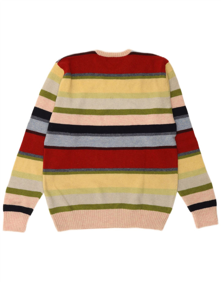 Kappa Mens Crew Neck Jumper Sweater Large Multicoloured Striped Wool