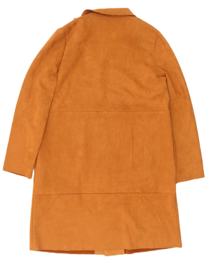Zara Womens Open Suede Overcoat UK 18 XL Brown