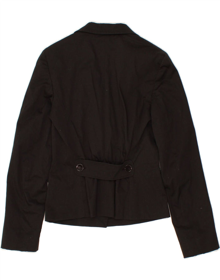 INTREND Womens 2 Button Blazer Jacket UK 8 Small Black Cotton Vintage Intrend and Second-Hand Intrend from Messina Hembry 