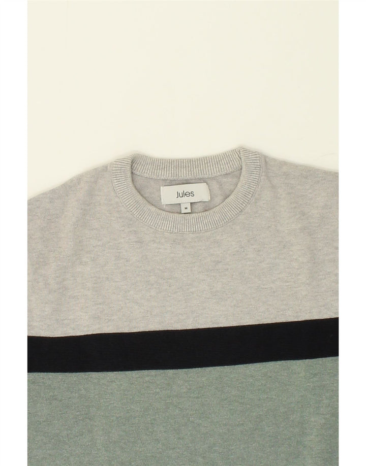 JULES Womens Crew Neck Jumper Sweater UK 12 Medium Grey Colourblock Vintage Jules and Second-Hand Jules from Messina Hembry 
