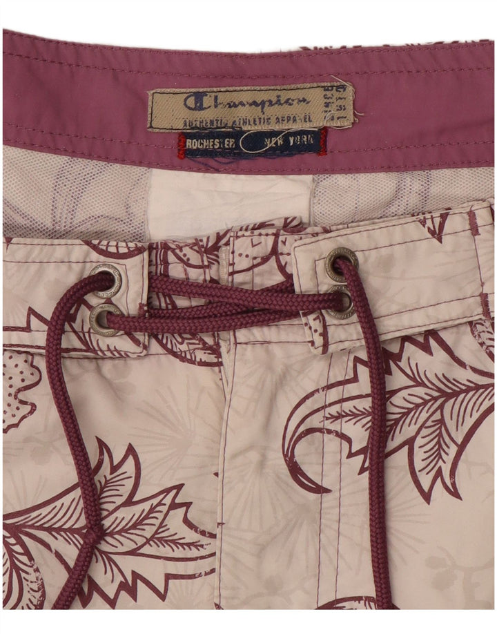Champion Mens Swimming Shorts Large Off White Floral