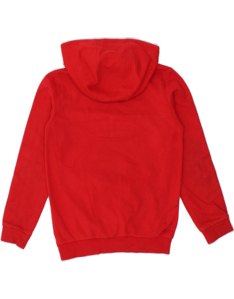 ADIDAS Girls Hoodie Jumper 9-10 Years Red Colourblock Cotton Vintage Adidas and Second-Hand Adidas from Messina Hembry 