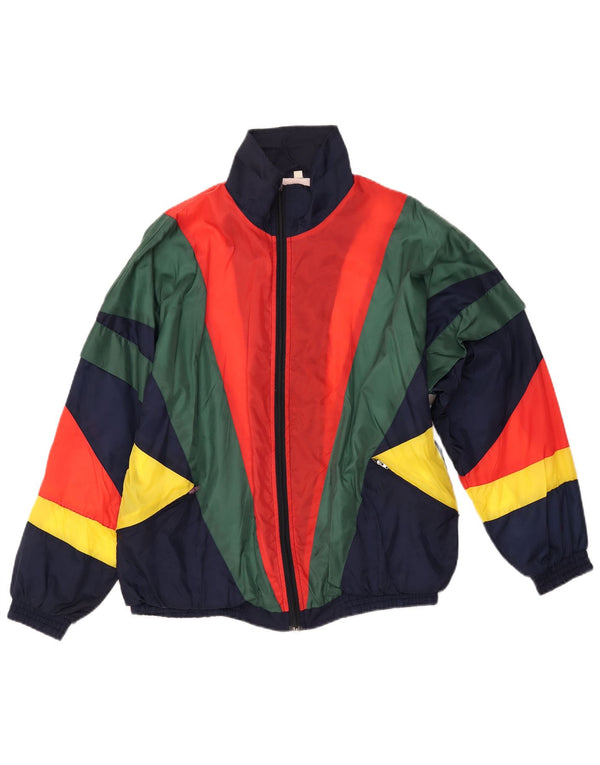 VINTAGE Mens Tracksuit Top Jacket Large Multicoloured Colourblock