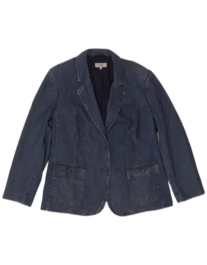 Marks & Spencer Womens 2 Button Blazer Jacket UK 22 3XL Navy Blue Lyocell