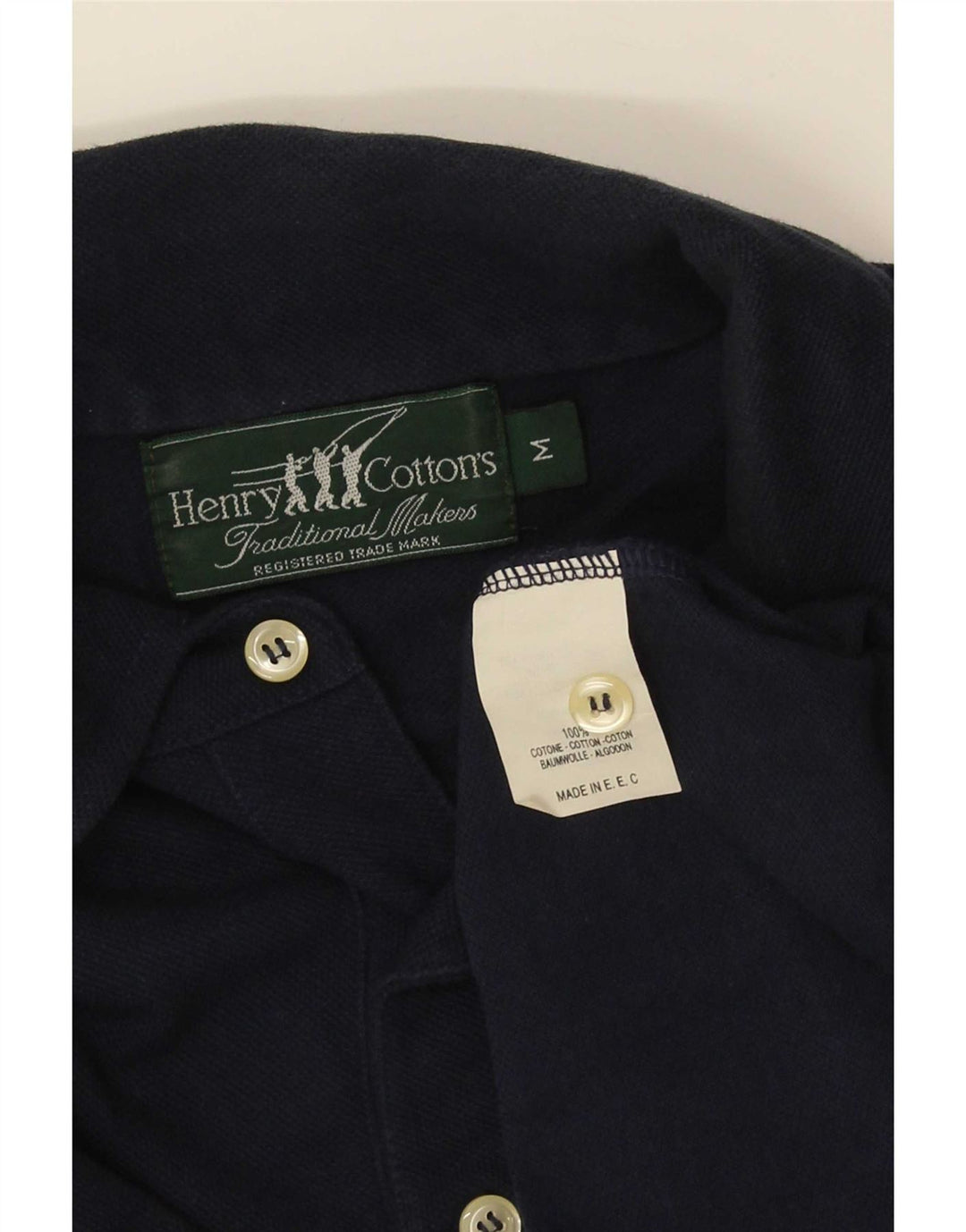Henry Cottons Mens Polo Shirt Medium Navy Blue Cotton