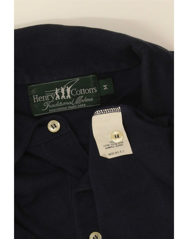 Henry Cottons Mens Polo Shirt Medium Navy Blue Cotton