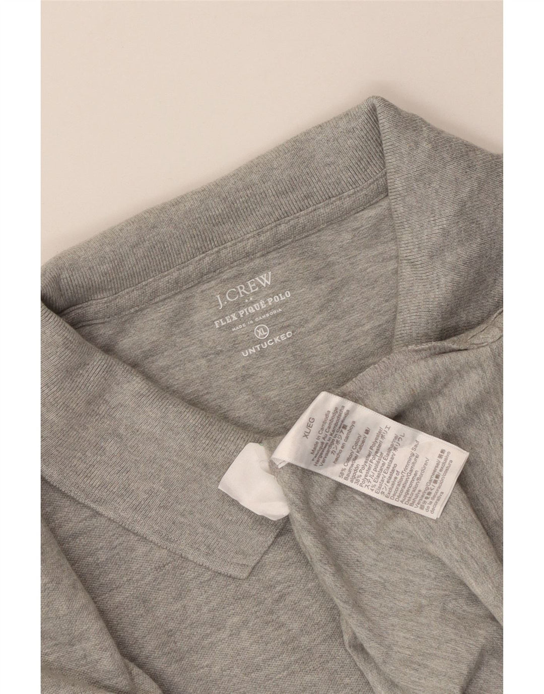 J. Crew Mens Polo Shirt XL Grey Flecked Cotton