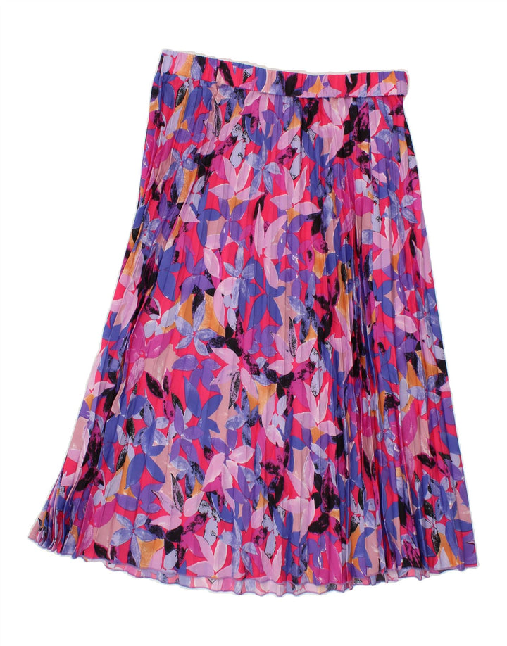 VINTAGE Womens Pleated Skirt W32 Large Multicoloured Floral Vintage Vintage and Second-Hand Vintage from Messina Hembry 