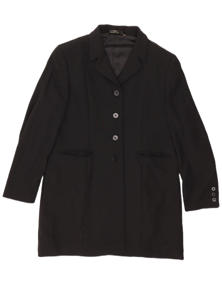 Marks & Spencer Womens Overcoat UK 16 Large Black New Wool