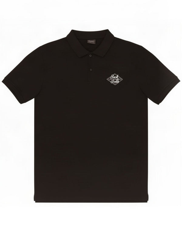 Jack & Jones Mens Polo Shirt XL Black Cotton