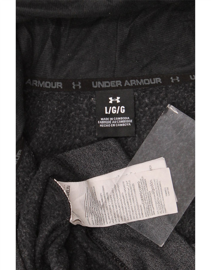 Under Armour Mens Zip Hoodie Sweater Large Grey Cotton