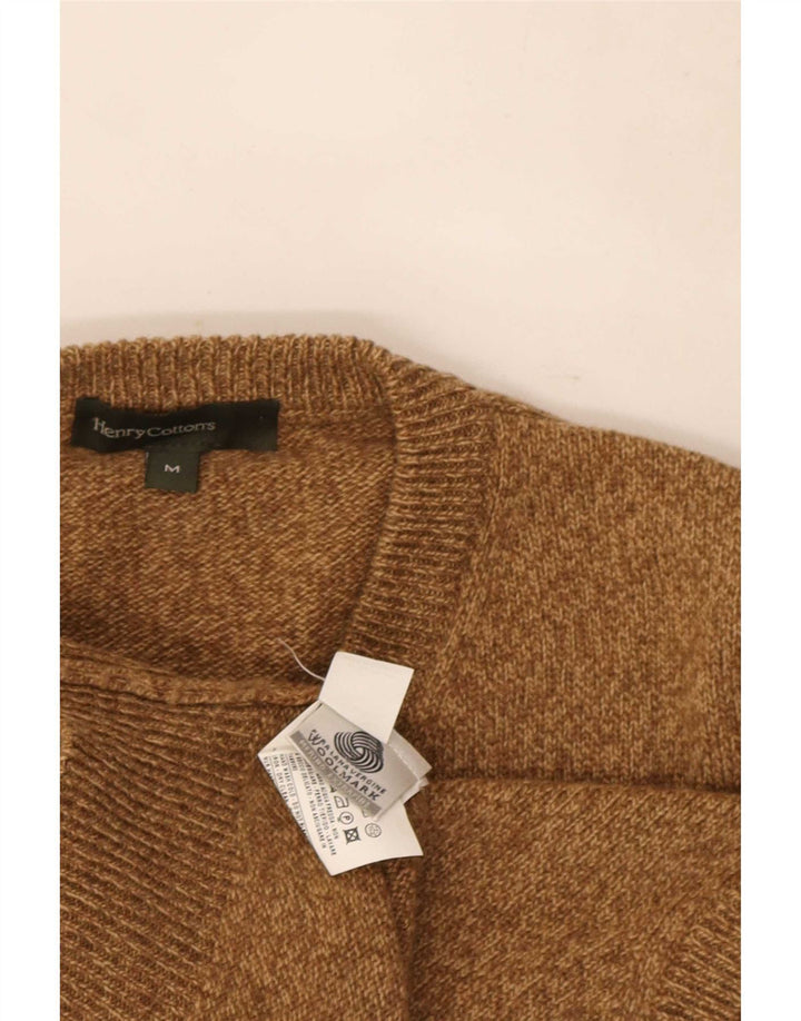 Henry Cottons Mens Vest Tank Top Medium Brown Flecked Wool
