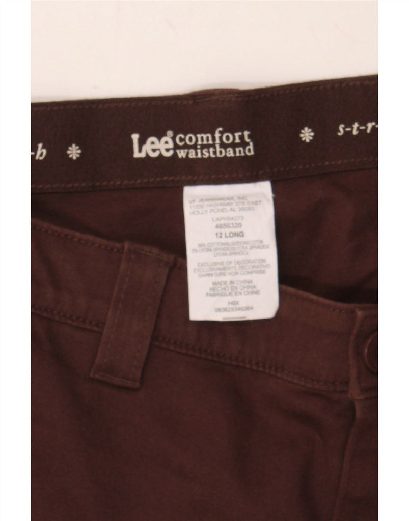 LEE Womens Straight Chino Trousers US 12 Large W32 L34 Brown Cotton Vintage Lee and Second-Hand Lee from Messina Hembry 