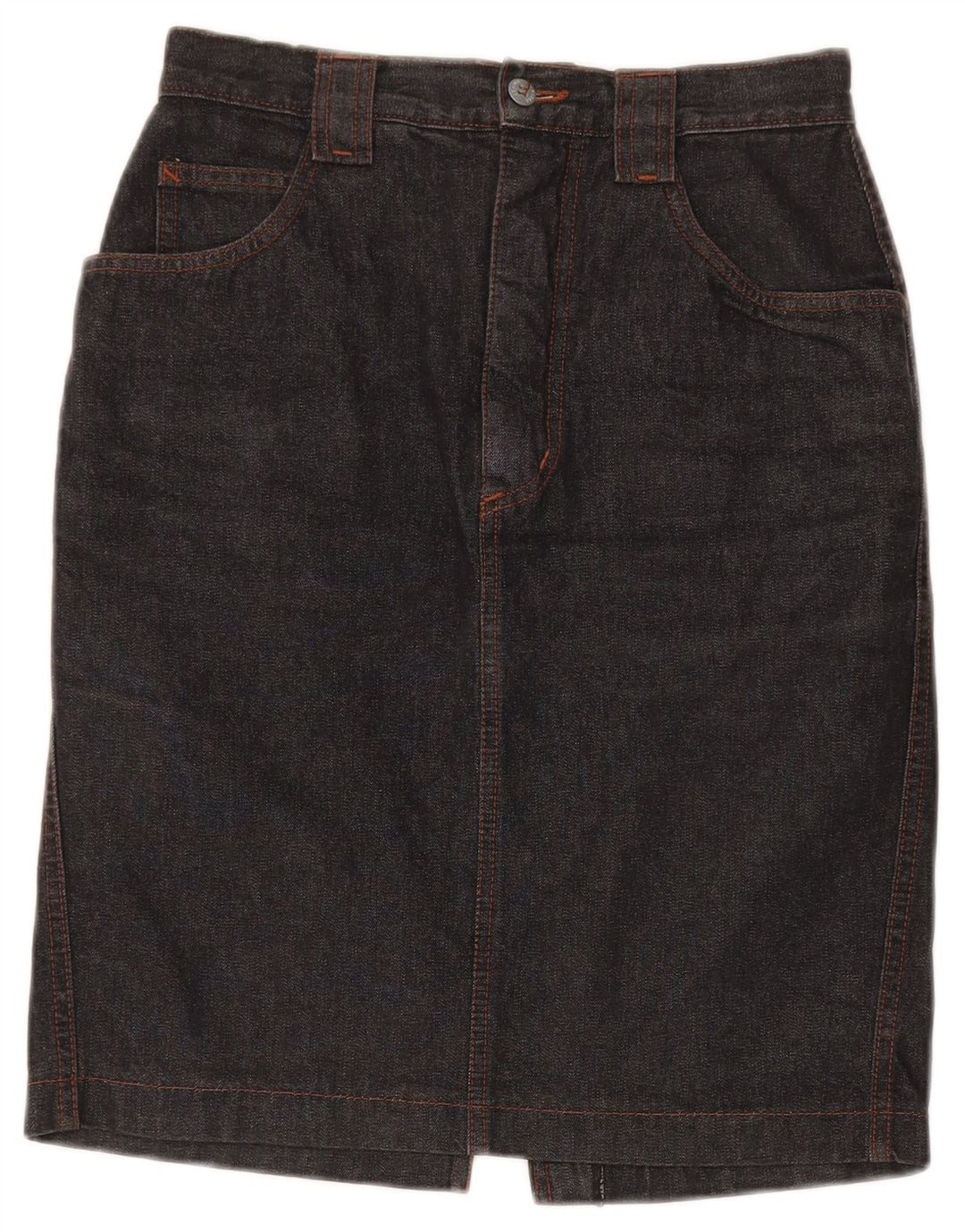 Krizia Womens Denim Skirt W36 Large Grey Cotton