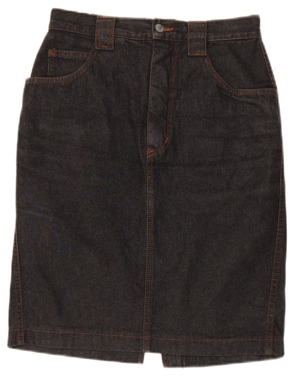 Krizia Womens Denim Skirt W36 Large Grey Cotton