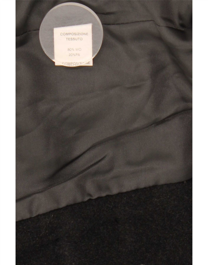 Vintage Womens Double Breasted Coat IT 42 Medium Grey Wool