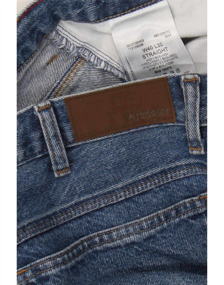 Wrangler Mens Straight Jeans W40 L30 Blue Cotton
