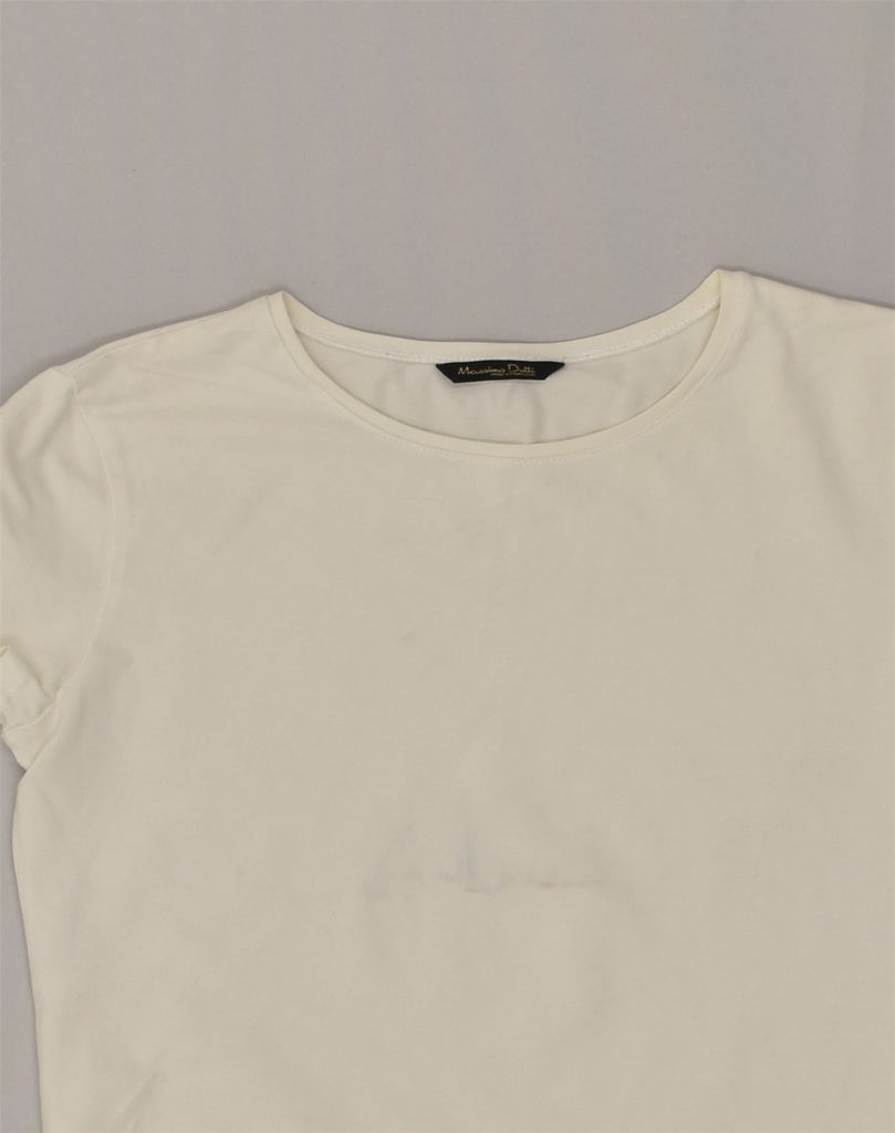 MASSIMO DUTTI Womens T-Shirt Top UK 12 Medium White | Vintage Massimo Dutti | Thrift | Second-Hand Massimo Dutti | Used Clothing | Messina Hembry 