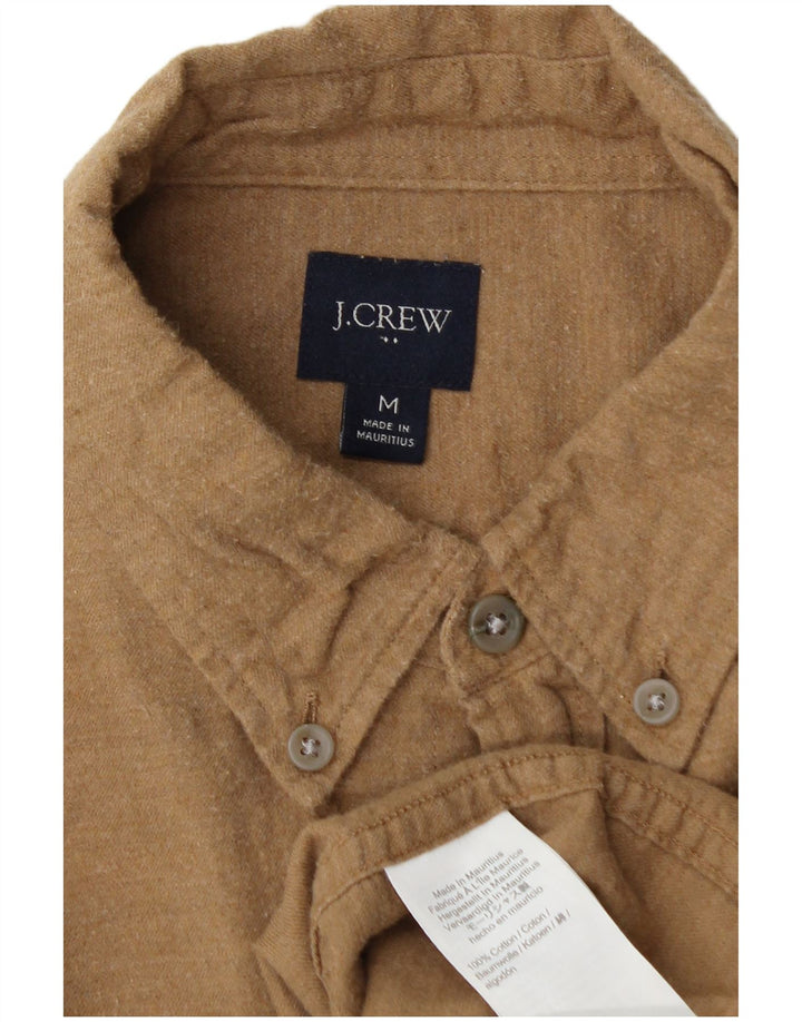 J. CREW Mens Flannel Shirt Medium Beige Cotton