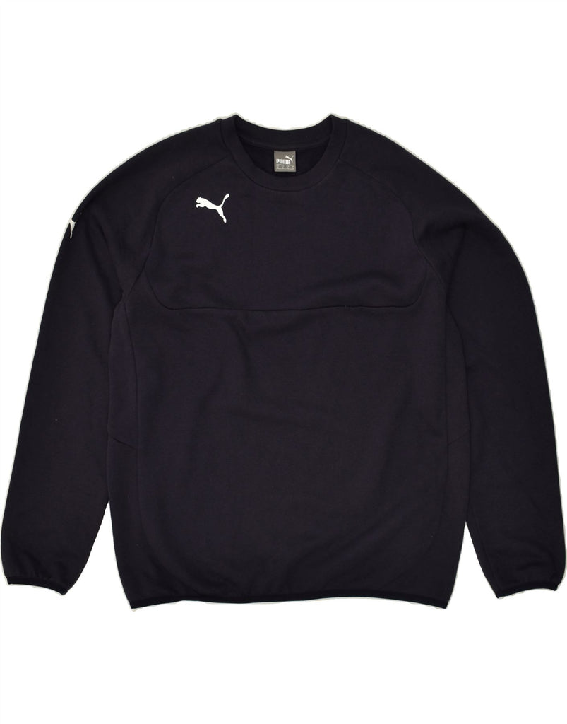PUMA Mens Sweatshirt Jumper XL Navy Blue Cotton | Vintage Puma | Thrift | Second-Hand Puma | Used Clothing | Messina Hembry 