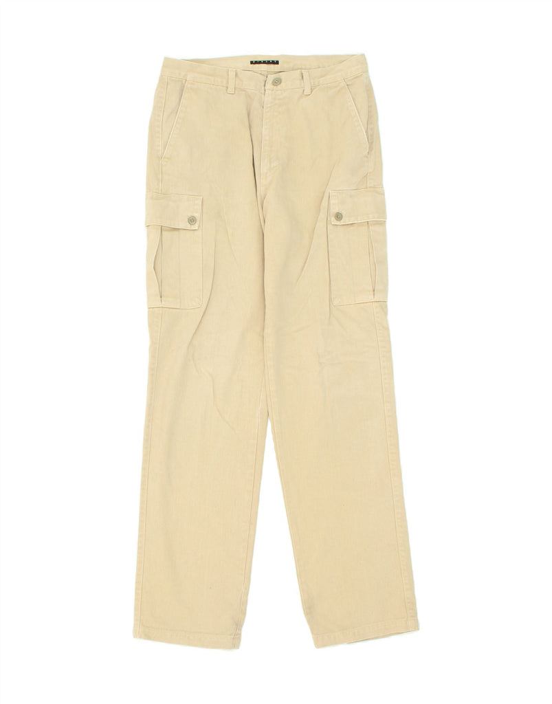 SISLEY Mens Straight Cargo Trousers IT 48 Medium W32 L33 Beige Cotton Vintage Sisley and Second-Hand Sisley from Messina Hembry 