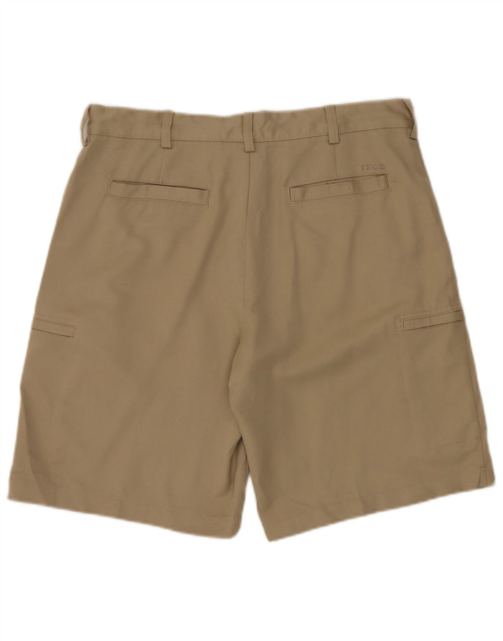 Izod Mens Classic Fit Cargo Shorts W34 Large Khaki Polyester