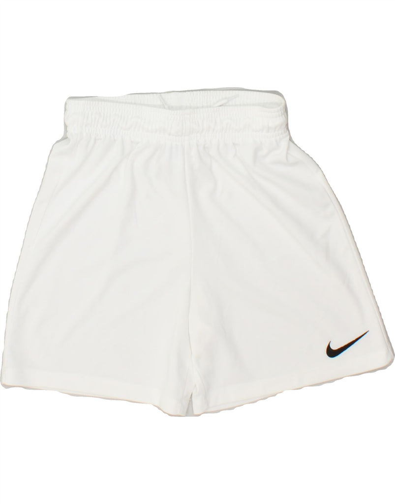 NIKE Boys Dri Fit Sport Shorts 10-11 Years Medium  White Polyester | Vintage Nike | Thrift | Second-Hand Nike | Used Clothing | Messina Hembry 