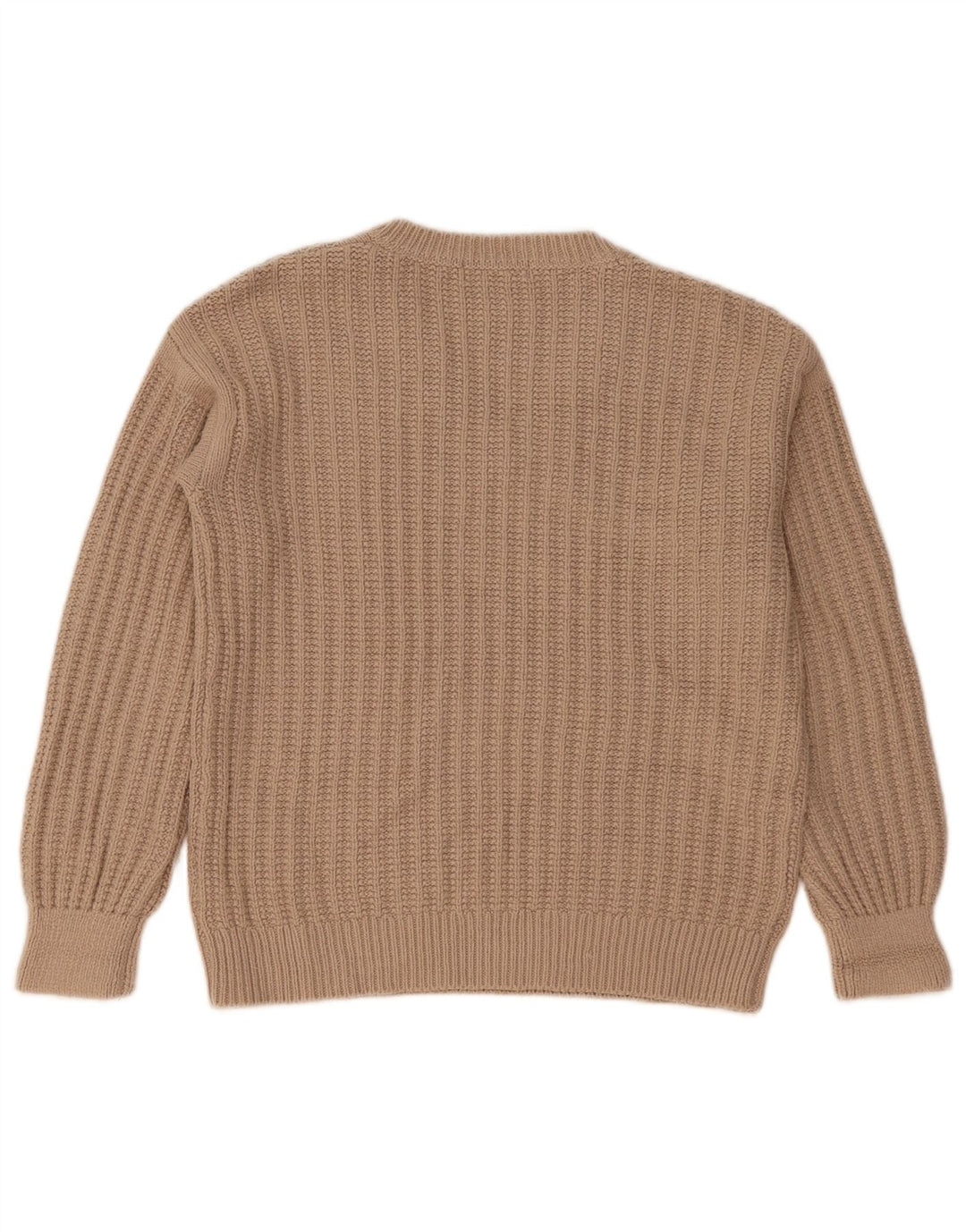 Marks & Spencer Womens Oversized V-Neck Jumper Sweater UK 10 Small Beige