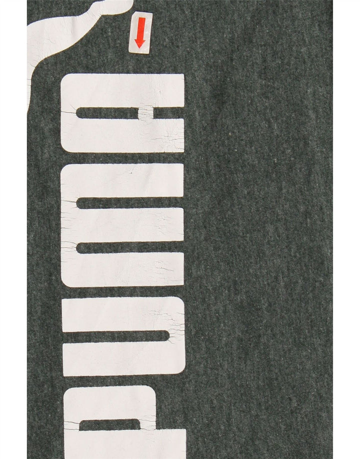 PUMA Mens Graphic T-Shirt Top 3XL Green Flecked