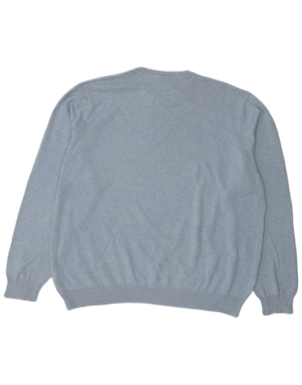 Marks & Spencer Mens Regular Fit Crew Neck Jumper Sweater 3XL Blue Cotton