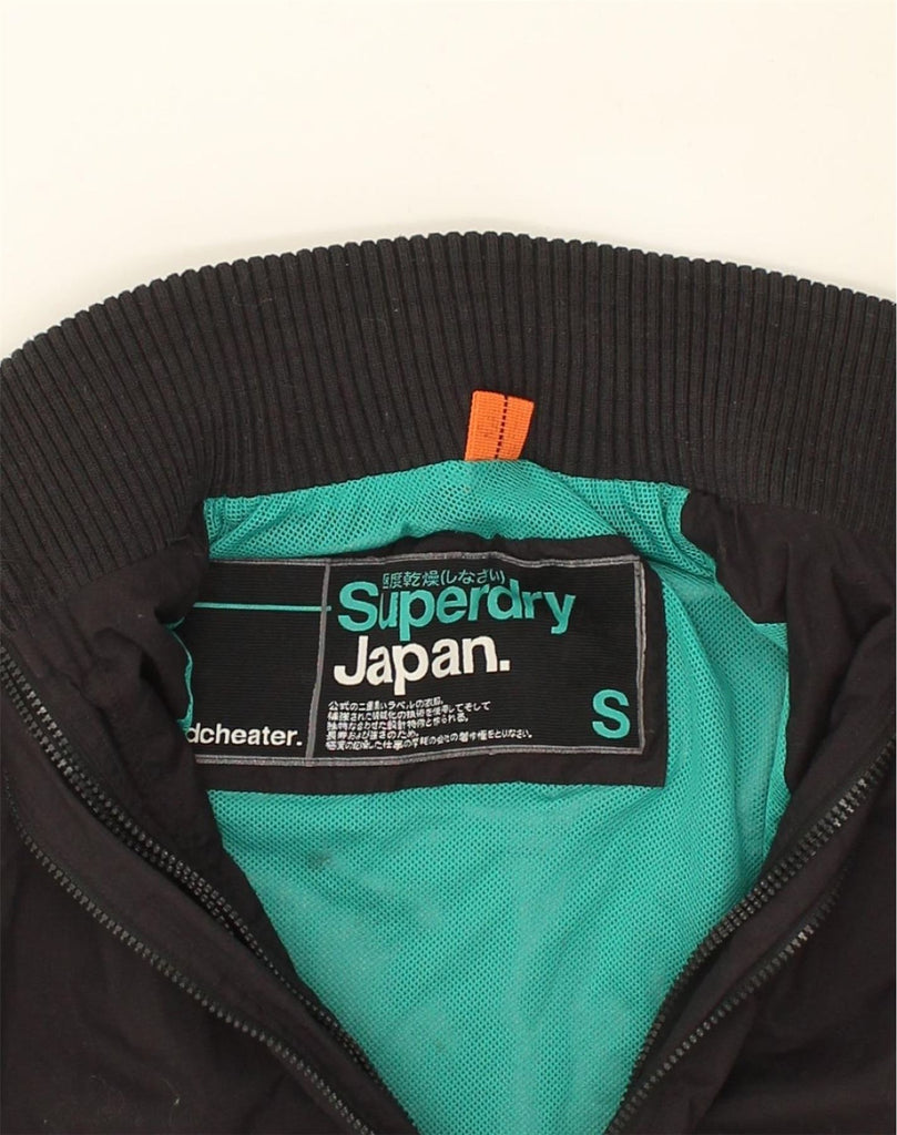 SUPERDRY Womens Windcheater Windbreaker Jacket UK 8 Small Black Nylon | Vintage Superdry | Thrift | Second-Hand Superdry | Used Clothing | Messina Hembry 