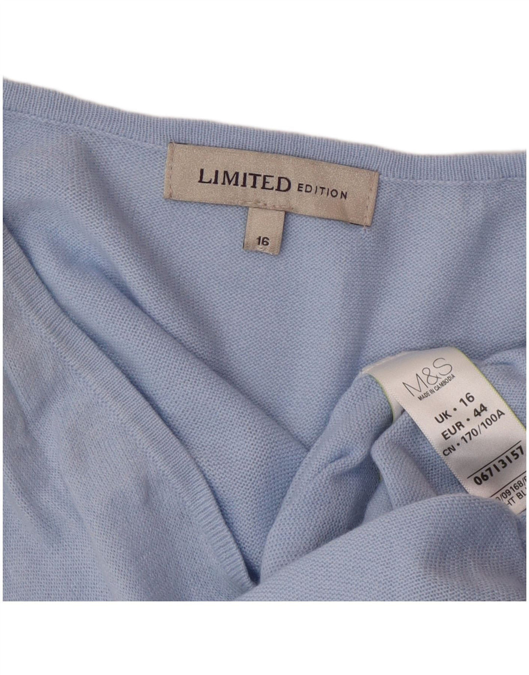 Marks & Spencer Womens Oversized Jumper Dress UK 16 Large Blue Acrylic