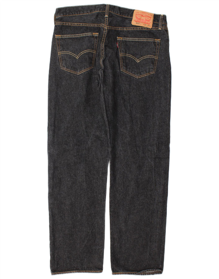 Levi's Mens 501 Straight Jeans W36 L32 Grey Cotton