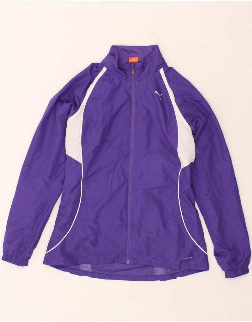 PUMA Womens Tracksuit Top Jacket UK 12 Medium  Purple Colourblock | Vintage Puma | Thrift | Second-Hand Puma | Used Clothing | Messina Hembry 