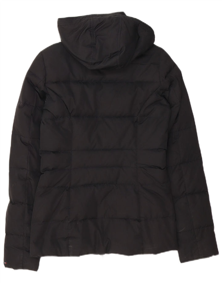 Tommy Hilfiger Womens Oversized Hooded Padded Jacket UK 6 XS Black