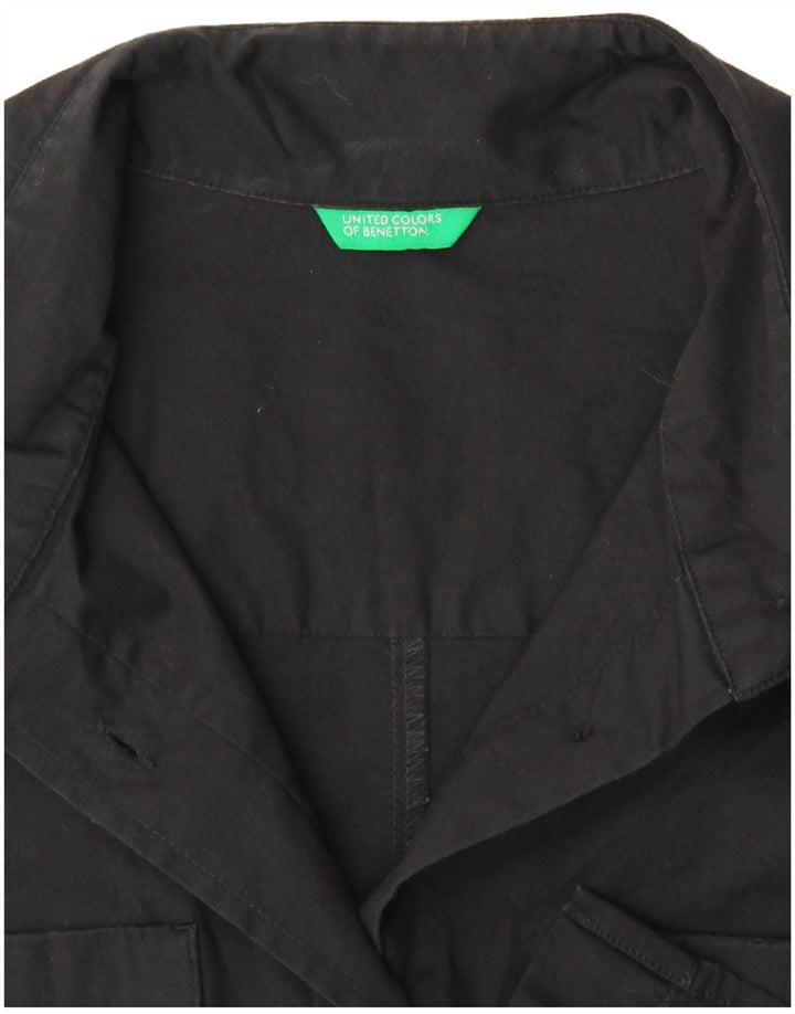 BENETTON Womens Short Sleeve Shirt UK 12 Medium Black