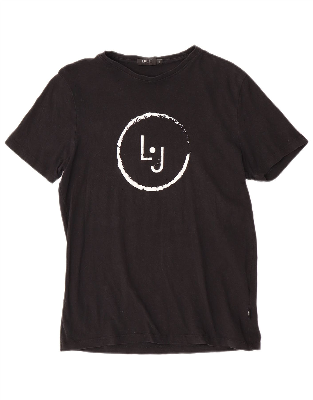 Liu Jo Mens Graphic T-Shirt Top Small Black Cotton