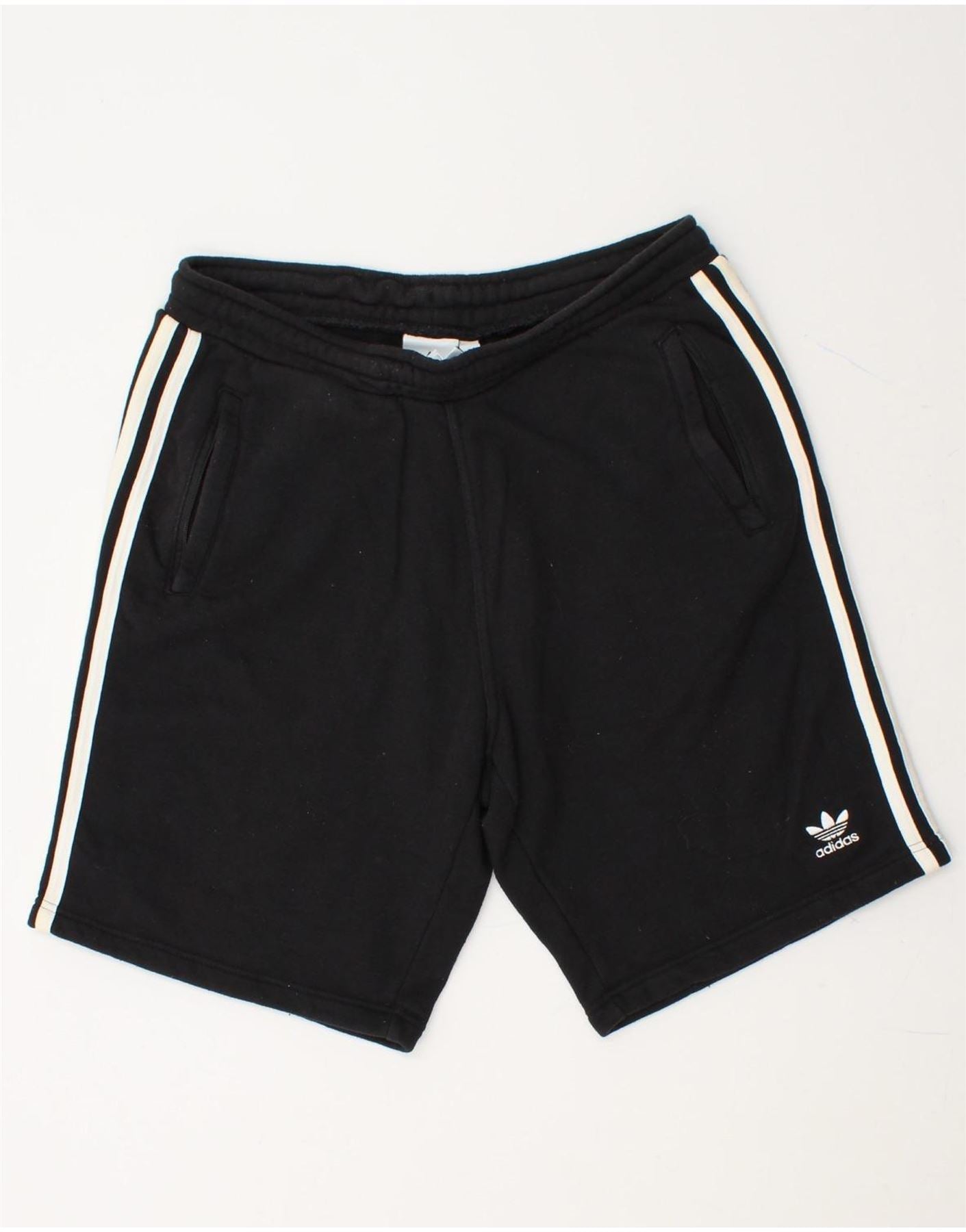 ADIDAS Mens Sport Shorts Large Black Cotton Vintage Second