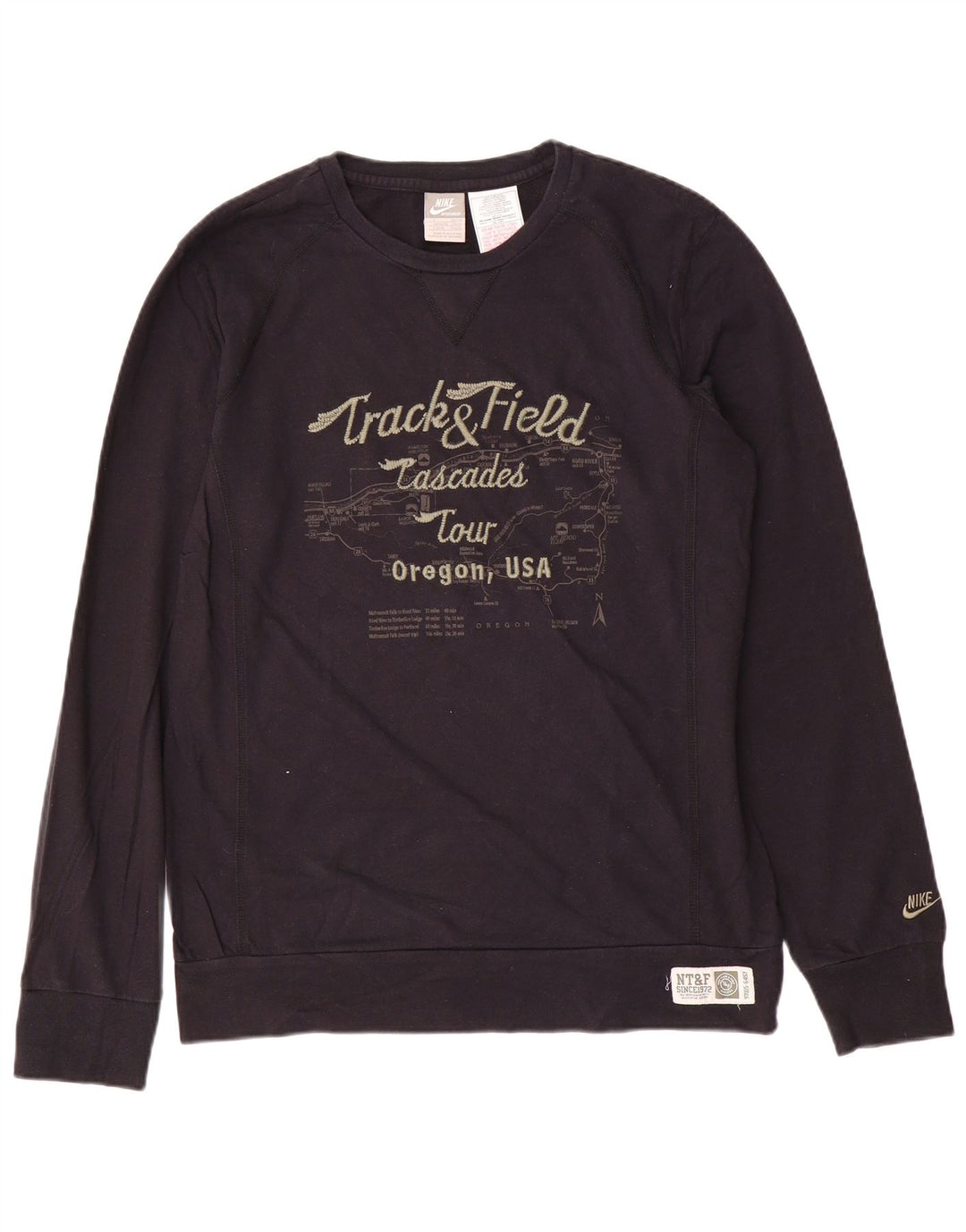 NIKE Mens Graphic Sweatshirt Jumper UK 42/44 Large Black Cotton