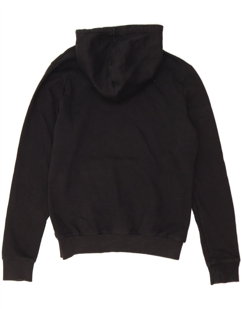 PUMA Womens Graphic Hoodie Jumper UK 12 Medium Black Vintage Puma and Second-Hand Puma from Messina Hembry 